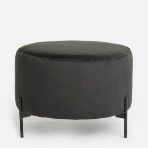 Black Velvet Ottoman