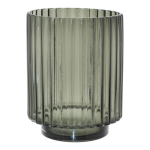 Smoke Ribbed Vase