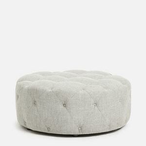 Grey Deep Button Ottoman Large
