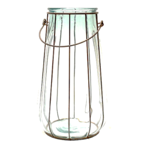 Iron Detail Glass Lantern