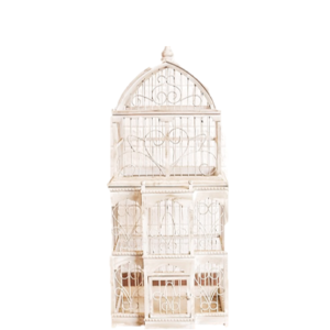 Large White Wooden Birdcage