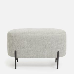 Grey Oval Ottoman