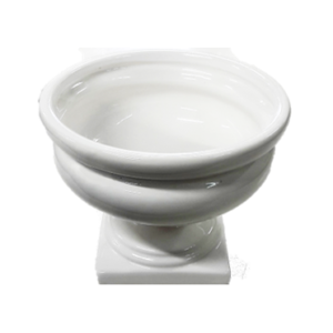 White Round Vase On Foot